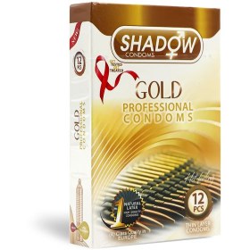 تصویر کاندوم شادو مدل Gold بسته 12 عددی ا Shadow Gold Condoms 12 Pcs Shadow Gold Condoms 12 Pcs