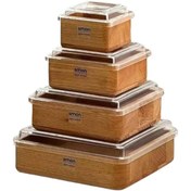 تصویر ست پذیرایی لیمون مدل چوبی کد HS2 مجموعه 4 عددی 