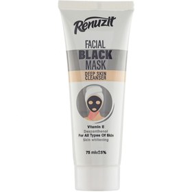 تصویر ماسک صورت حاوی کربن فعال 75میل رینوزیت Renuzit Black Carbon Active Facial Mask 75ml