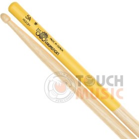 تصویر Los Cabos LCD5AYJ 5A Yellow Jacket Hickory Drumsticks استیک لوس کابوس کانادایی 5A گریپ دار کد 4555 