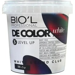 تصویر پودر دکلره سفید بیول BIOL بدون غبار سطلی وزن 500 گرمی 