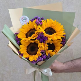 تصویر دسته گل آفتابگردون 