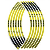 تصویر برچسب دور رینگ موتور سیکلت وارون مدل W-71-YLW مناسب برای SUZUKI بسته 12 عددی 