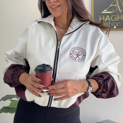 تصویر کاپشن چرم تنیس(زرشکی) 