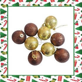 تصویر گوی 30 عددی طلایی و قهوه ای 