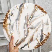 تصویر ساعت دیواری رزینی طرح مرمر 