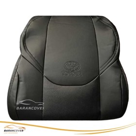 تصویر روکش صندلی تویوتا لوین چرم مشکی و زرشکی 