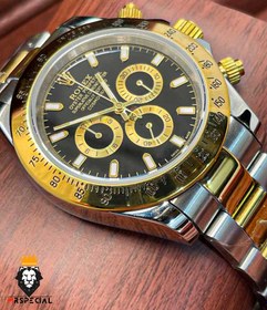 تصویر ساعت رولکس دیتونا دو رنگ صفحه مشکی Rolex Daytona رولکس ( Rolex )