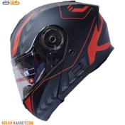 تصویر کلاه کاسکت فک متحرک ردلاین مدل ۹۳۷ رنگ مشکی قرمز 