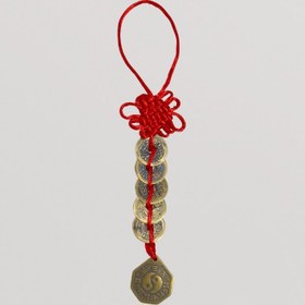 تصویر سکه ایچینگ 5 عددی+نماد یین و یانگ 