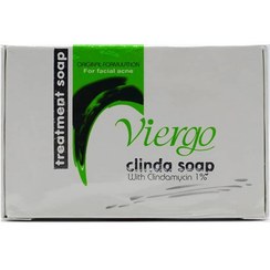 تصویر صابون ضد جوش کلیندا ویرگو حاوی کلیندامایسین 1 درصد 100 گرم Viergo Clinda Treatment Soap For Facial Acne 100 gr