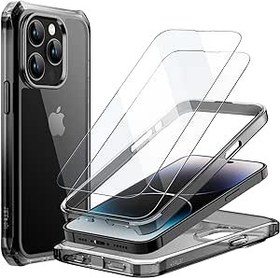 JETech Case Compatible with iPhone 13 Pro 6.1-Inch, Shockproof Phone Bumper  Cover, Anti-Scratch Clear Back (Black) 