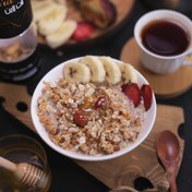 تصویر گرانولا رژیمی جو دوسر و عسل با چهارمغز و میوه خشک و دانه چیا بدون گلوتن – 200 گرم 