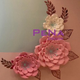 تصویر گل تیفانی کاغذی - 40 سانتی متر / سفید Paper Tiffany Flower