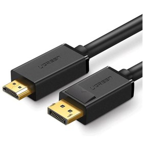 تصویر کابل تبدیل Display Port به HDMI یوگرین مدل DP101 10238 طول 1 متر UGREEN DP101 10238 DisplayPort Male to HDMI Male Cable 1m