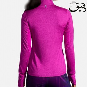 تصویر نیم زیپ ورزشی بروکس زنانه Brooks Dash ½ Zip سرخابی Brooks Dash ½ Zip