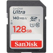 تصویر کارت حافظه سندیسک Sandisk SD 128GB 140mb/s Ultra Sandisk SD 128GB 140mb/s Ultra