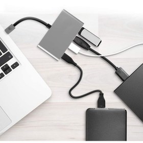 تصویر هاب 4 پورت تایپ سی USB-C مدل B-404 B-404 Type-C 4-port hub