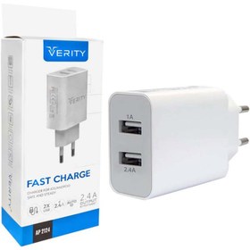 تصویر کلگی 2 پورت با کابل شارژ میکرو MicroUSB وریتی VERITY AP2124 