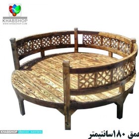 تصویر تخت چوبی سنتی گرد کد CH668 