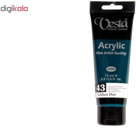 تصویر رنگ اکریلیک وستا 75 میل کد 43 سبزآبی Vesta acrylic 75 ml, code 43, Viridian Hue