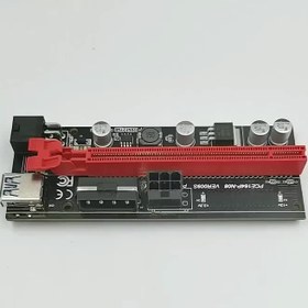 تصویر رایزر کارت گرافیک 1X به 16X مدل VER009S برد مشکی PCIE Riser 1X to 16X Graphics Extension VER009S Black board