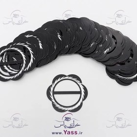 تصویر سگک فلزی گندمی 2.5 سانت طرح گل 