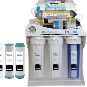 تصویر دستگاه تصفیه آب آکوا مدل SF4800 با کیت نشتی‌گیر و فیلتر ۳ عددی 