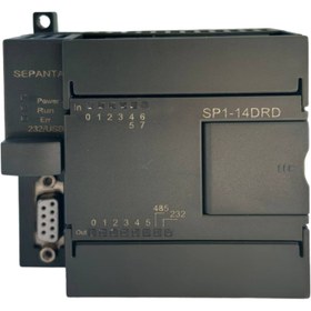تصویر پی ال سی ایرانی (PLC) 8 ورودی 6 خروجی رله ساخت شرکت سپنتا ا CPU-SP1-CPU01-14DRD CPU-SP1-CPU01-14DRD