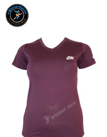 تصویر تیشرت ورزشی زنانه فلامنت یقه هفت کد 2051 (بادمجونی) 