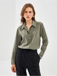 تصویر پیراهن زنانه خاکی ال سی وایکیکی | 4324929 LC Waikiki 