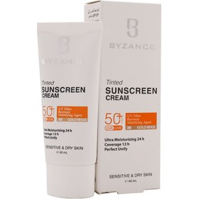 تصویر کرم ضد آفتاب SPF50 پوست خشک و حساس بیزانس رز بژ اولترا 30 