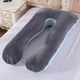 تصویر بالش بارداری یو مخمل - U-shaped full body pillow 