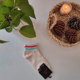 تصویر جوراب مچی دو خط رنگی Classic cotton socks