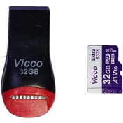 تصویر کارت حافظه microSDHC ویکو من مدل Extre533X کلاس 10 استاندارد UHS-I U1 سرعت 80MBps ظرفیت 32گیگابایت همراه کارت خوان 