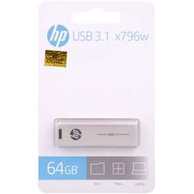 تصویر فلش مموری اچ‌پی مدل X796W ظرفیت ۶۴ گیگابایت USB 3.1 
