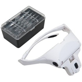 تصویر عینک ذره بین دارای LED و پنج لنز متفاوت 9892B1 Magnification-Glasses