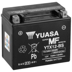 تصویر باطری Ytx12 Bs 12V10 Ah Azle بدون موتور سیکلت و باتری Atv Yuasa 