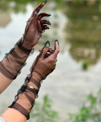 تصویر دستکش حریر بلند-کد 2196 