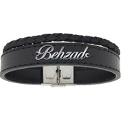 تصویر دستبند استيل و چرم اسم بهزاد مدل Givi1697 