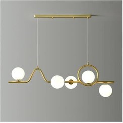 تصویر لوستر کانتری مدرن و مولکولی کد K134-5 - قابلیت سفارش سازی در ابعاد دلخواه شما / در چهار رنگ پودری استاتیک کوره ای (رنگ ترکیه ای درجه یک) K134-5