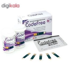 تصویر نوار تست قند خون کد فری بسته ۵۰ عددی انقضا ۲۰۲۶ SD Biosensor CodeFree Test Strip