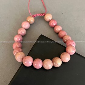 تصویر دستبند سنگ طبیعی رودونیت سایز ۸ میل 