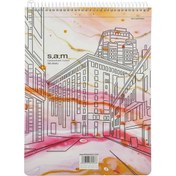 تصویر دفتر 100 برگ رحلی شطرنجی با پرفراژ s.a.m طرح 6 