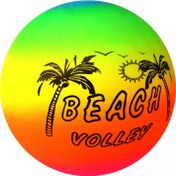 تصویر توپ بادی ساحلی طرح درخت نخل هفت رنگ 