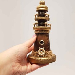 تصویر فانوس دریایی چوبی کوچک رنگ چوب لوکه 