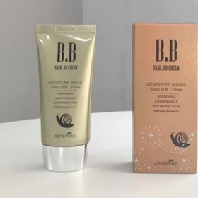 تصویر بی بی کرم حلزون آنه‌پور SPF50+ PA+++ کره‌ای – روشن‌کننده، ضدچین‌وچروک و ضدآفتاب (۵۰ میل) Aenepure Snail BB Cream SPF50+ PA+++ – Whitening, Anti-Wrinkle, Sun Protection – Korea (50ml)