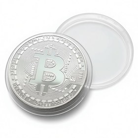 تصویر سکه بیت کوین-روکش نقره کاری شده 