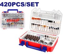 تصویر ست ۴۲۰ تکه لوازم جانبی فرز انگشتی و دریل EMTOP مدل EAKMG4208 