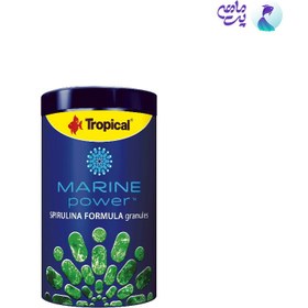 تصویر غذای ماهی آب شور تروپیکال Marine power Spirulina formula granules وزن 150 گرم 